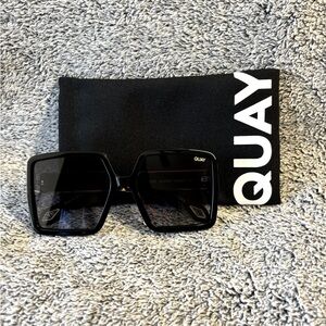 Quay Almost Ready Polarized Black Frames with Gold Accent